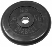 Диск обрезиненный MB Barbell Диск обрезиненный d 51 мм чёрный 25,0 кг