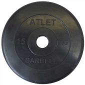 Диск обрезиненный MB Barbell Atlet 51 мм 15 кг MB-AtletB51-15